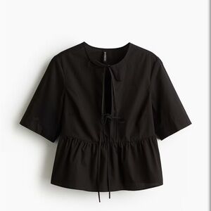 NWT H&M TIE-FRONT POPLIN BLOUSE